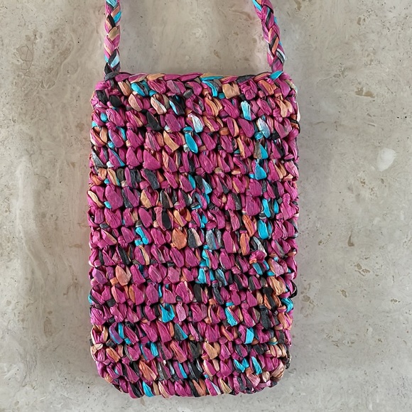 Colourful raffia crossbody mini bag - Picture 3 of 4